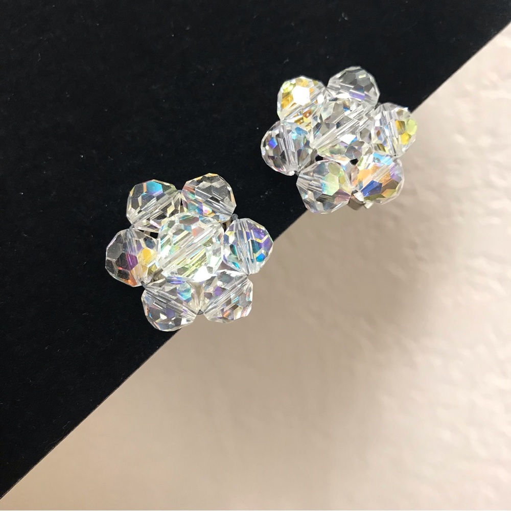Earrings AB crystals Vintage clip earrings,$1.99 shipping - Picture 6 of 6